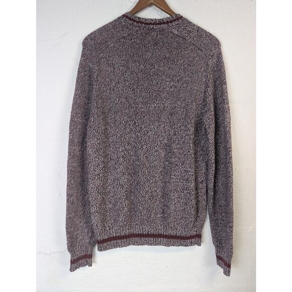 Faherty Pullover Sweater Womens Medium Burgundy Heather Crew Neck Soft Classic - Picture 3 of 5